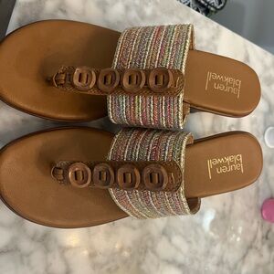 Lauren Blakwell Women's Tan and Multicolor Wedges